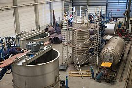 Réservoir de chocolat sous construction