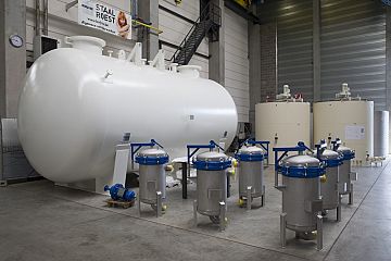 Chocoladetank met filters